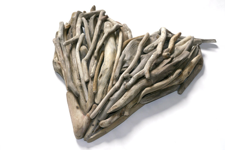 Driftwood Heart Wall Art - angle